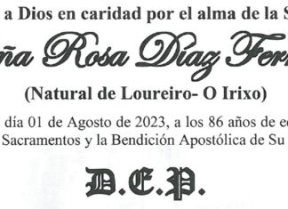 Falecemento de D. Rosa Díaz Ferradás