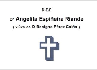 Falecemento de Dª Angelita Espiñeira Riande