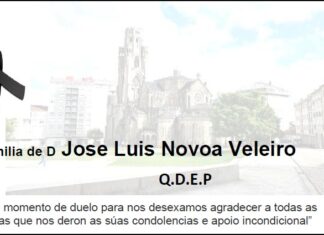 Agradecemento da familia de D Jose Luis Novoa Veleiro