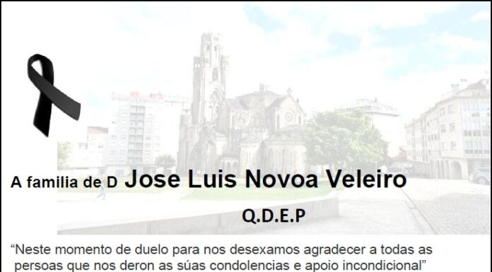 Agradecemento da familia de D Jose Luis Novoa Veleiro
