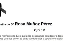 Agradecemento da familia de Dª Rosa Muñoz Pérez