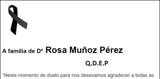 Agradecemento da familia de Dª Rosa Muñoz Pérez