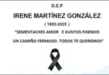 Falecemento de  IRENE MARTÍNEZ GONZÁLEZ