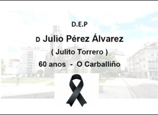 Falecemento de D Julio Pérez Álvarez  “Julito Torrero”