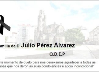 Agradecemento da familia de D Julio Pérez Álvarez “Julito Torrero”