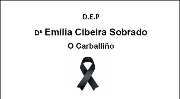 Falecemento de Dª Emilia Cibeira Sobrado