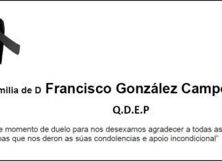 Agradecemento da familia de D Francisco González Campos