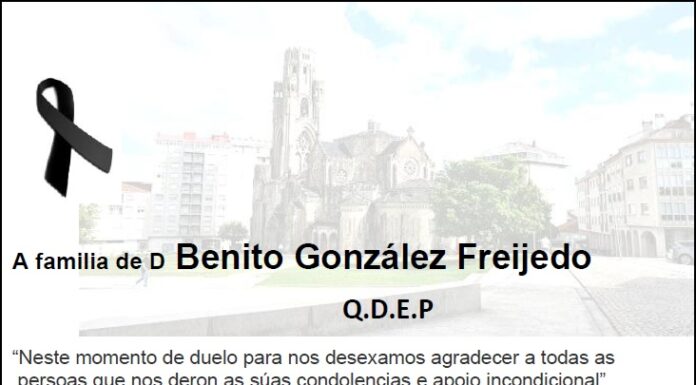 Agradecemento da familia de D Benito González Freijedo