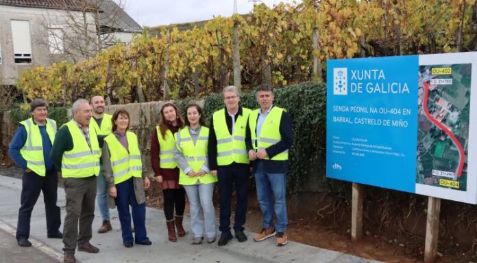 A Xunta inviste preto de 50.000 euros nunha senda peonil na estrada OU-404, en Castrelo de Miño