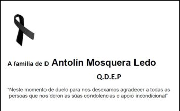 Agradecemento da familia de D Antolín Mosquera Ledo