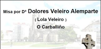 Misa na Memoria de Dª Dolores Veleiro Alemparte (Lola Veleiro)