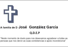 Agradecemento da familia de D José González García