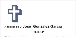 Agradecemento da familia de D José González García
