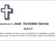 Agradecemento da familia de D José González García