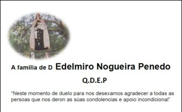 Agradecemento da familia de D Edelmiro Nogueira Penedo