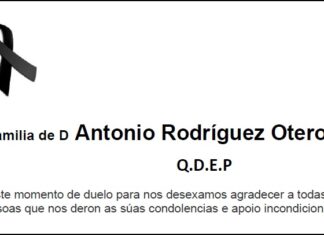 Agradecemento da familia de D Antonio Rodríguez Otero