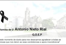 Agradecemento da familia de D Antonio Nieto Rial