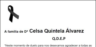 Agradecemento da familia de Dª Celsa Quintela Álvarez
