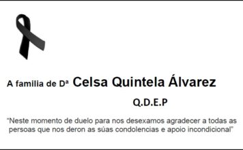 Agradecemento da familia de Dª Celsa Quintela Álvarez