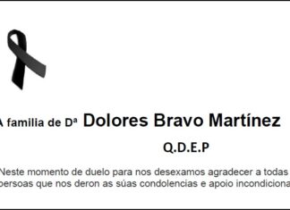 Agradecemento da familia de Dª Dolores Bravo Martínez