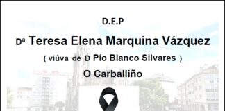 Falecemento de Dª Teresa Elena Marquina Vázquez