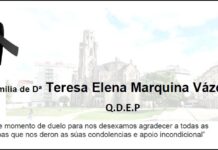 Agradecemento da familia de Dª Teresa Elena Marquina Vázquez