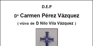 Falecemento de Dª Carmen Pérez Vázquez