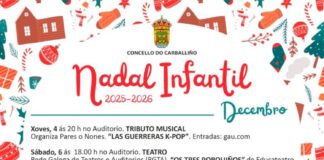 O programa “Nadal Infantil 2025–2026” achega a cativos e familia música, teatro e maxia en decembro e xaneiro