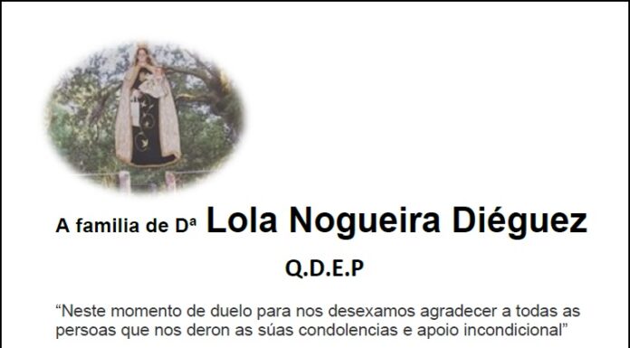 Agradecemento da familia de Dª Lola Nogueira Diéguez
