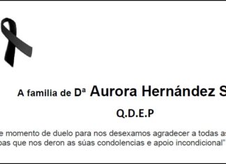 Agradecemento da familia de Dª Aurora Hernández Silva