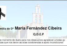 Agradecemento da familia de Dª María Fernández Cibeira