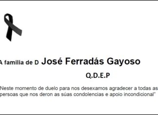 Agradecemento da familia de D José Ferradás Gayoso
