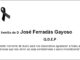 Agradecemento da familia de D José Ferradás Gayoso