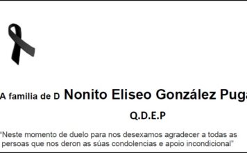 Agradecemento da familia de D Nonito Eliseo González Puga