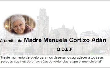 Agradecemento da familia da Madre Manuela Cortizo Adán