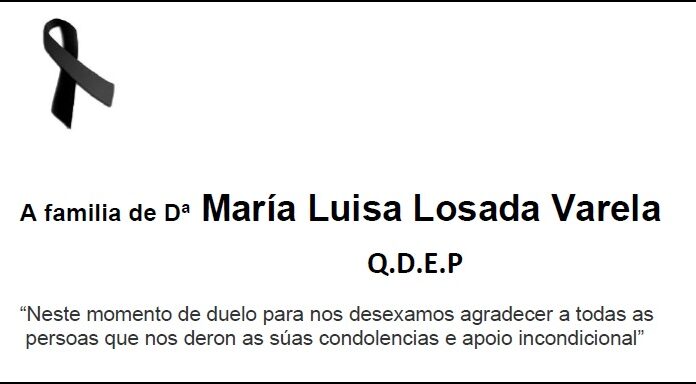 Agradecemento da familia de Dª María Luisa Losada Varela