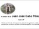 Agradecemento da familia de D Juan José Cabo Pérez (Kino)