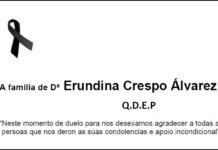 Agradecemento da familia de Dª Erundina Crespo Álvarez