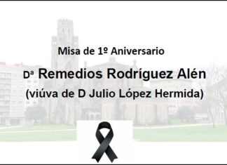 Misa de 1º Aniversario por Dª Remedios Rodríguez Alén