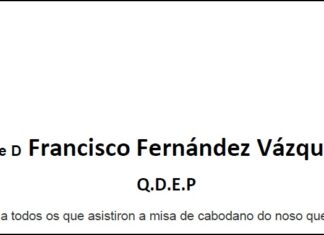 Agradecemento da familia de D Francisco Fernández Vázquez