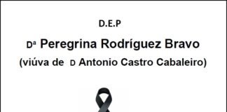 Falecemento de Dª Peregrina Rodríguez Bravo ” A Crega “