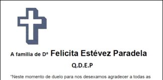 Agradecemento da familia de Dª Felicita Estévez Paradela
