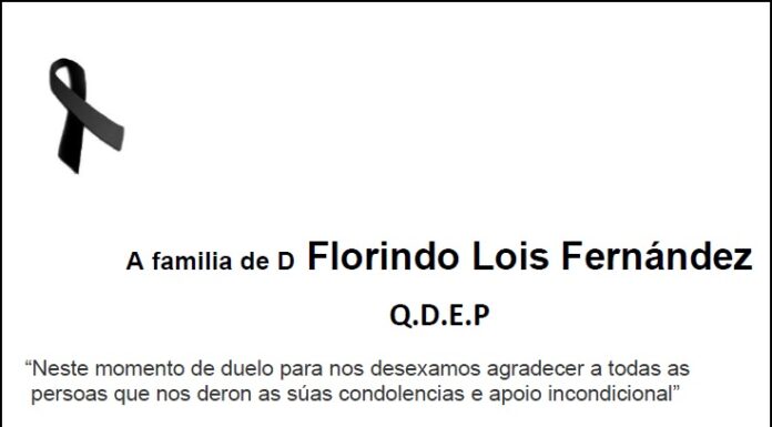 Agradecemento da familia de D Florindo Lois Fernández