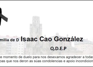 Agradecemento da familia de D Isaac Cao González