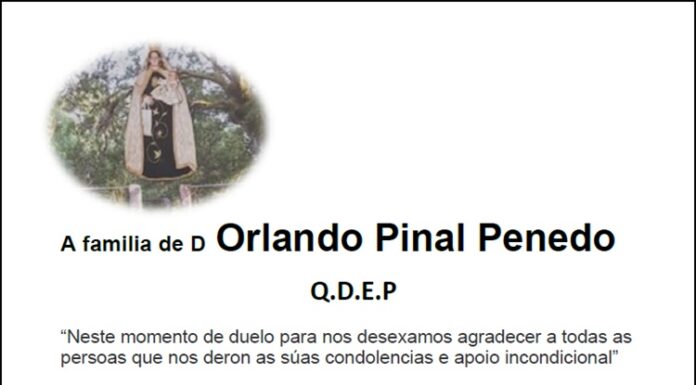Agradecemento da familia de D Orlando Pinal Penedo