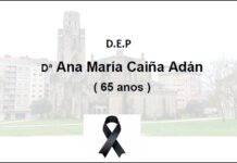Falecemento de Dª Ana María Caiña Adán ( 65 anos )