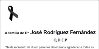 Agradecemento da familia de D José Rodríguez Fernández