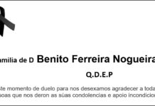 Agradecemento da familia de D Benito Ferreira Nogueira