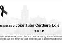 Agradecemento da familia de D José Juan Cerdeira Lois