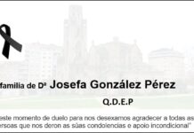 Agradecemento da familia de Dª Josefa González Pérez